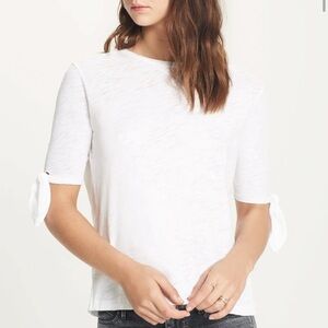 Goldie Half Sleeve Tie White Top S